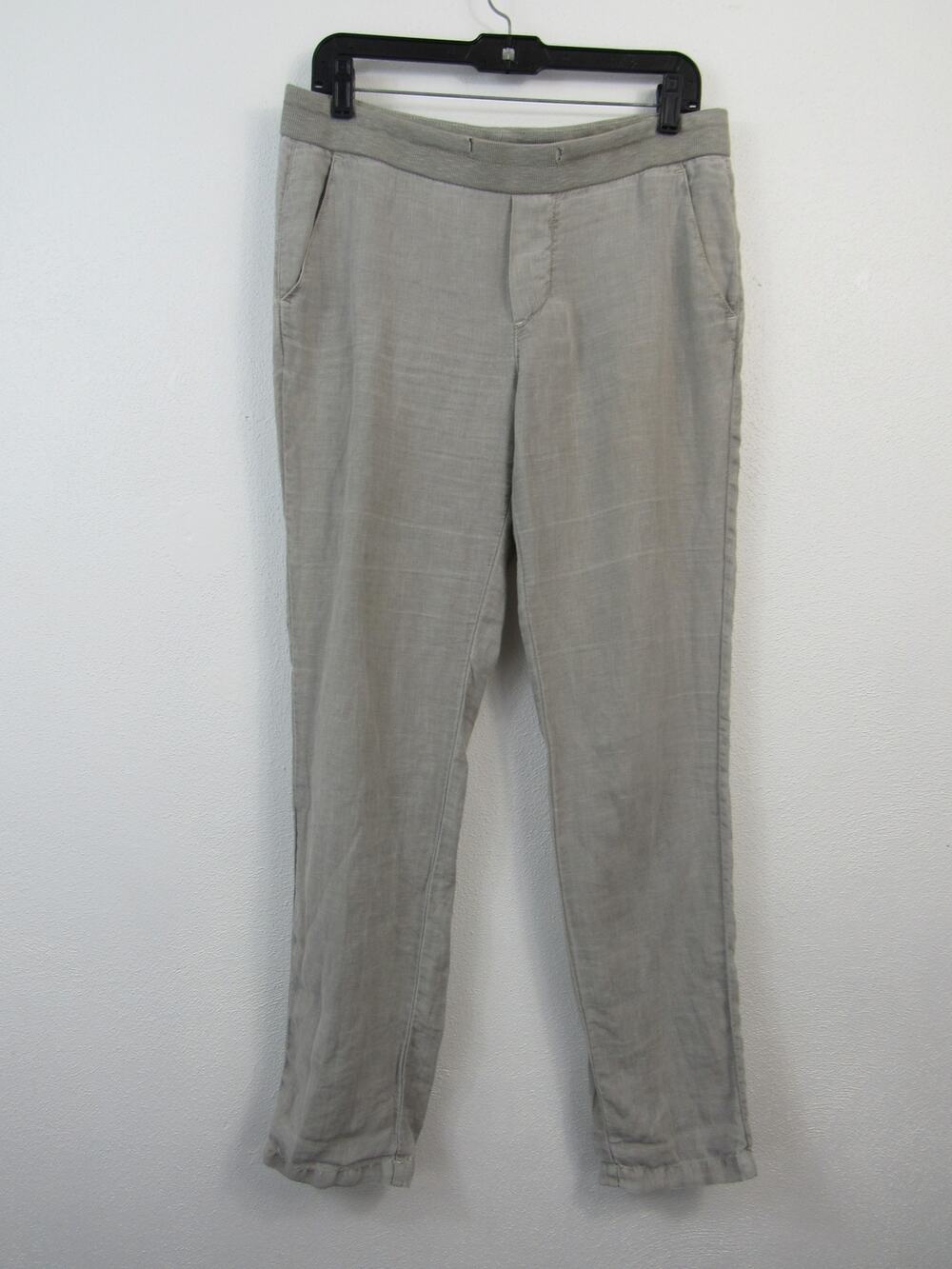 James Perse Small Grey Relaxed Linen Pants No Drawstring Casual Comfy Breathable